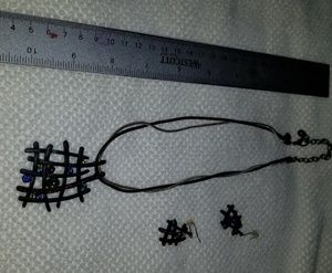 Chico's black necklace and matching earrings